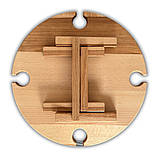 Винний столик-менажниця, бук, 35*35*17 см, 4 келихи, фото 4