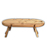 Винний столик-менажница, бук, 50*30*17 см, овальний, 4 келихи, фото 3