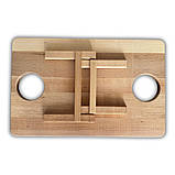 Пивний столик-менажниця, бук, 50*30*17 см, прямокутний, 2 келихи, фото 4