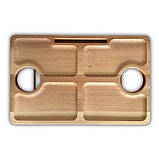 Пивний столик-менажниця, бук, 50*30*17 см, прямокутний, 2 келихи, фото 2