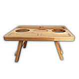 Пивний столик-менажниця, бук, 35*25*17 см, прямокутний, 2 келихи, фото 3