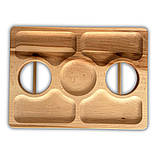 Пивний столик-менажниця, бук, 35*25*17 см, прямокутний, 2 келихи, фото 2