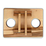 Пивний столик-менажниця, бук, 35*25*17 см, прямокутний, 2 келихи, фото 4