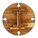 Винний столик-менажниця, дуб, 35*35*17 см, 4 келихи, фото 4