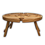 Винний столик-менажниця, дуб, 35*35*17 см, 4 келихи, фото 3