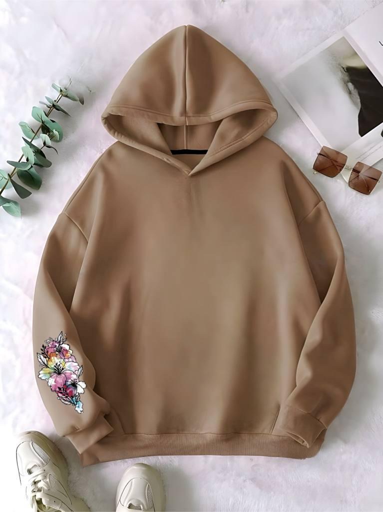 Жіноче тепле худі на флісі з капюшоном і аплікацією на спині (р. 42-50) 27sv3401, фото 1