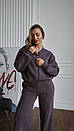 Жіночий теплий костюм на флісі з кофтою на блискавці та розкльошеними штанами (р. 42-48) 4so3761, фото 8