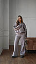 Жіночий теплий костюм на флісі з кофтою на блискавці та розкльошеними штанами (р. 42-48) 4so3761, фото 9