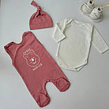 Теплий комплект для новонародженого з футеру, фото 3