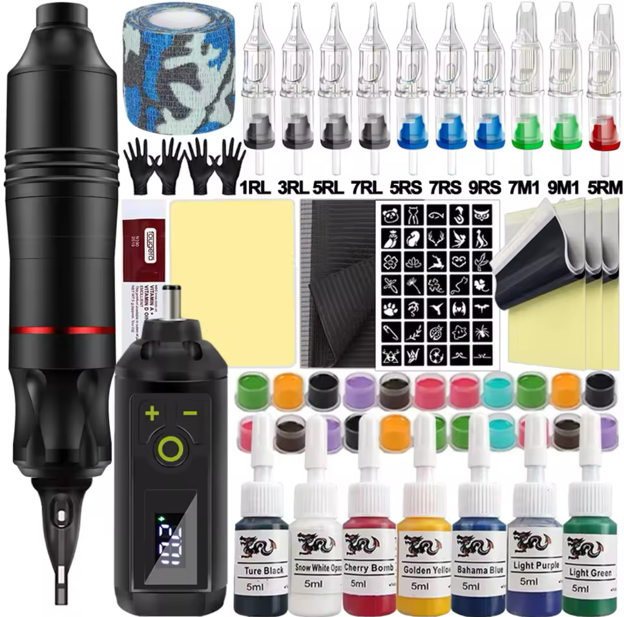 Тату-набір Maxi з фарбою  Безпровідний набор тату майстра з розхідниками та кейсом Chayene Mast Ambition, фото 1