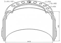 Барабан гальмівний Volvo 146.048-00A (PETERS)