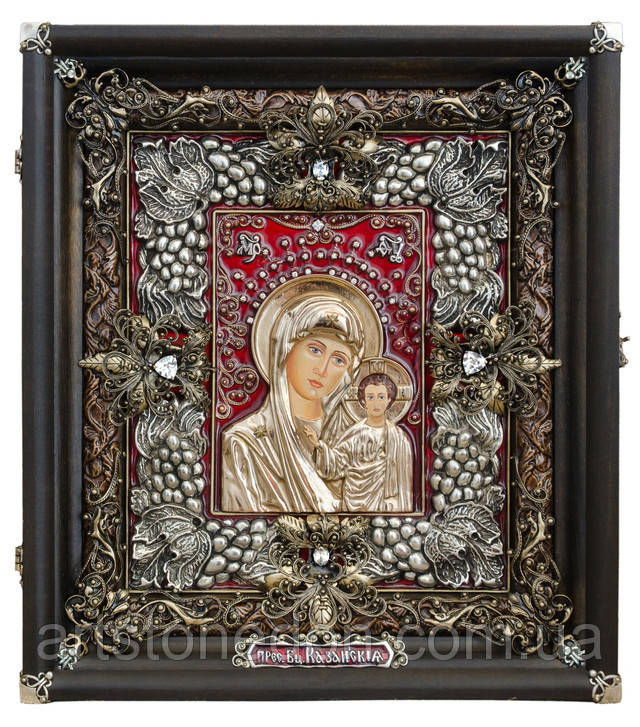 Ікона Божої Матері "Казанська" в срібній ризі, фото 1