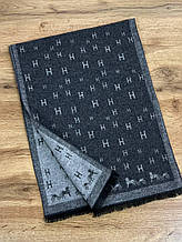 Теплий чоловічий шарф Бранд 180*30 см сірий 12