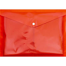 Папка-конверт на кнопці А4 напівпрозора червона 209