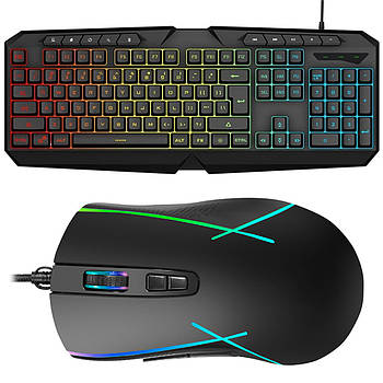 Комплект клавіатура і мишка з підсвічуванням, від USB / Провідна клавіатура з мишкою / Ігрова клавіатура та миша
