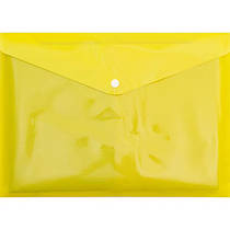 Папка-конверт на кнопці А4 напівпрозора жовтогаряча 209