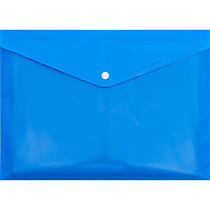 Папка-конверт на кнопці А4 напівпрозора синя 209