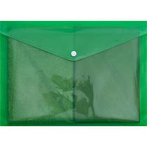 Папка-конверт на кнопці А4 напівпрозора зелена 209