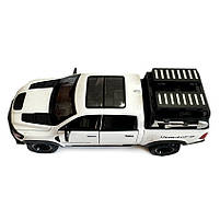 Машинка металева Dodge RAM 1000 TRX Mammoth Пікап 1:32 Додж білий звук світло інерція відкр двері багажник капот 17*7*6,5см, фото 2