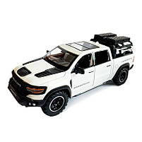 Машинка металева Dodge RAM 1000 TRX Mammoth Пікап 1:32 Додж білий звук світло інерція відкр двері багажник капот 17*7*6,5см, фото 3
