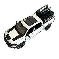 Машинка металева Dodge RAM 1000 TRX Mammoth Пікап 1:32 Додж білий звук світло інерція відкр двері багажник капот 17*7*6,5см, фото 5
