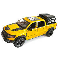 Машинка металева Dodge RAM 1000 TRX Mammoth Пікап 1:32 Додж жовтий звук світло інерція відкр двері багажник капот 17*7*6,5см, фото 2