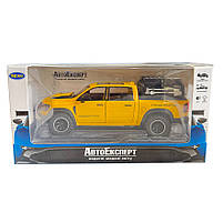 Машинка металева Dodge RAM 1000 TRX Mammoth Пікап 1:32 Додж жовтий звук світло інерція відкр двері багажник капот 17*7*6,5см, фото 8