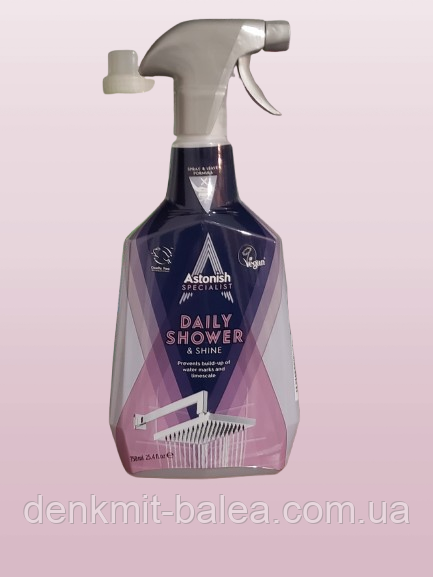 Очисний засіб Астоніш для душових кабін, акрилу та кераміки Astonish Daily Shower Shine 750 мл.