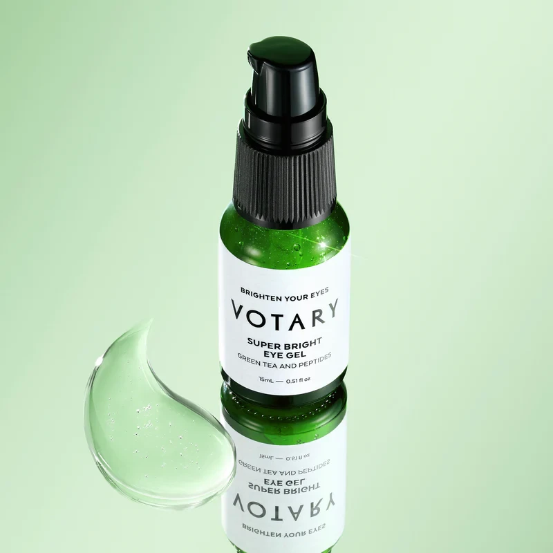 Гель для шкіри навколо очей проти набряків та темних кіл Votary Super Bright Eye Gel with Green Tea and Peptide