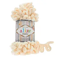 Пряжа Alize Puffy Алізе Пуффі велика петля ванільний 742