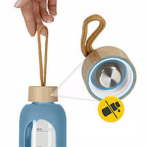 Пляшка для води спортивна 4FIZJO 1000 мл скляна Blue (P-5905973403894), фото 4