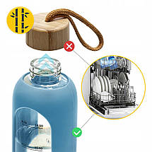 Пляшка для води спортивна 4FIZJO 1000 мл скляна Blue (P-5905973403894), фото 2
