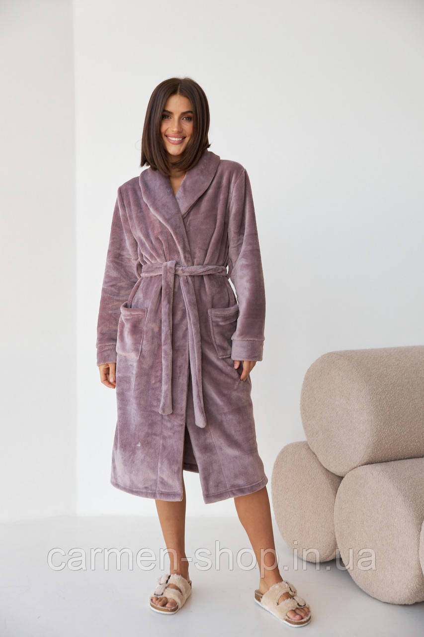 Халат жіночий довгий із плюшу 0228 Barwa Garments