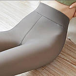 Теплі, жіночі колготи з імітацією капрону, на флісі. Сірі 42-46 р, фото 2