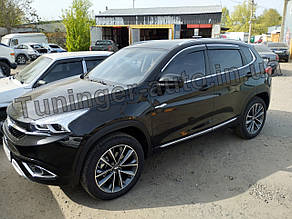 Дефлектори вікон (вітровики) з хромом молдингом Chery Tiggo 7 2017-2022 (Fly)