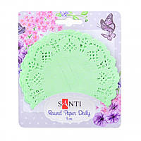 Набір серветок для творчості (ажурні, світло зелені, діаметр 9 см, 12 шт) Santi