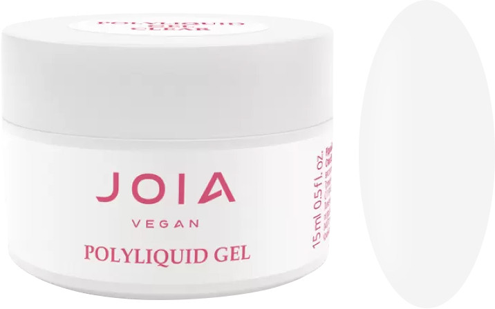 Рідкий гель для зміцнення та моделювання PolyLiquid gel Delicate White JOIA VEGAN, 15 мл