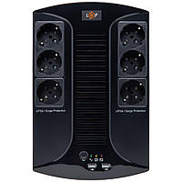 Джерело безперебійного живлення LogicPower LP 650VA-6PS (455Вт) з акумулятором