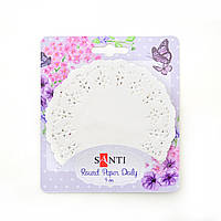 Набір серветок для творчості (ажурні, білі, діаметр 9 см, 12 шт) Santi