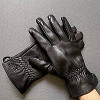 Чоловічі шкіряні рукавиці із оленячої шкіри. Якісні м'які перчатки із натуральної шкіри