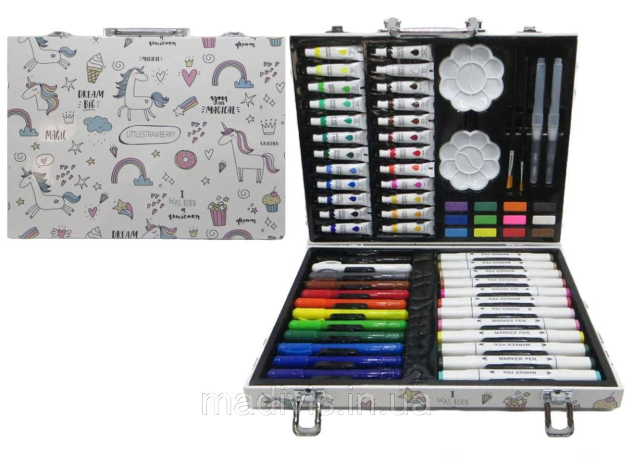 Набір для малювання "Єдиноріг" 68 предметів у валізі 35*27*5 см., фото 1