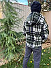 Підліткова тепла флісова кофта-куртка в клітинку з підкладом овчини, фото 4