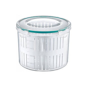 Харчовий контейнер Irak Plastik Fresh круглий 2,5 л з друшляком прозорий (5233)