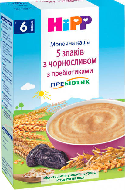 

Каша молочная 5 злаков с черносливом и пребиотиками Hipp (Хипп) с 6 месяцев, 250 гр.