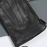 Чоловічі якісні шкіряні рукавиці. М'яка шкіра. Натуральна вовняна підкладка, фото 3