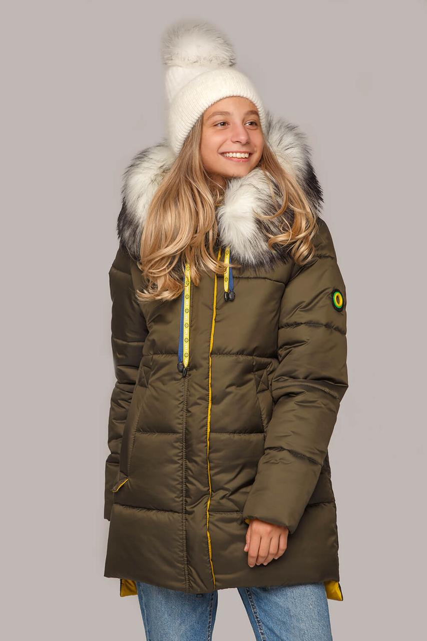 Практична зручна жіноча зимова куртка з хутряною опушкою під песця, фото 1