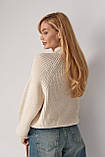 Жіночий в'язаний светр бежевий, фото 2