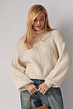 Жіночий в'язаний светр бежевий, фото 5