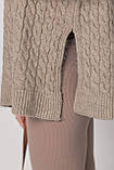 В'язаний джемпер жіночий із косичками, фото 4
