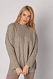 В'язаний джемпер жіночий із косичками, фото 5